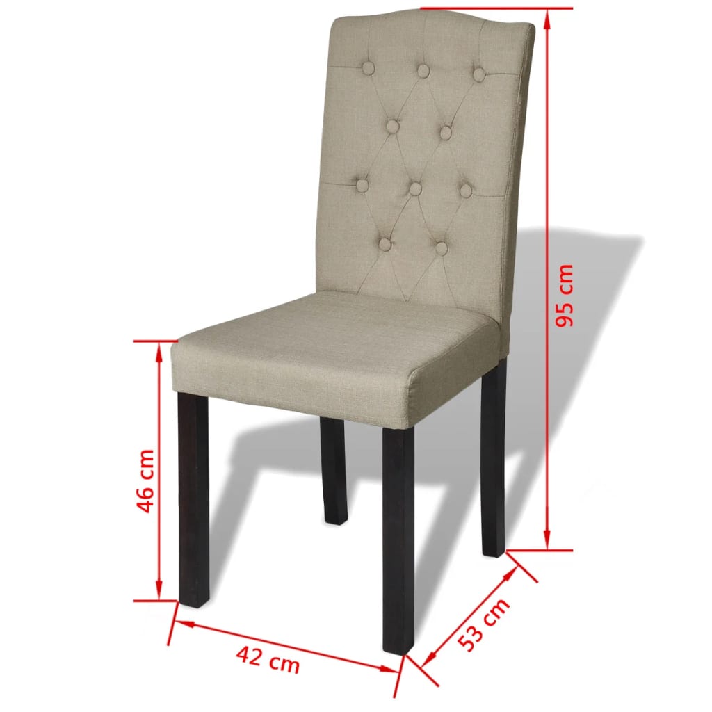 Dining Chairs 4 pcs Camel Fabric