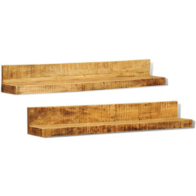 Solid Wood Wall Mounted Display Shelf 2 pcs - House of Isabella AU