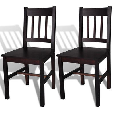 vidaXL Dining Chairs 2 pcs Brown Pinewood - House of Isabella AU