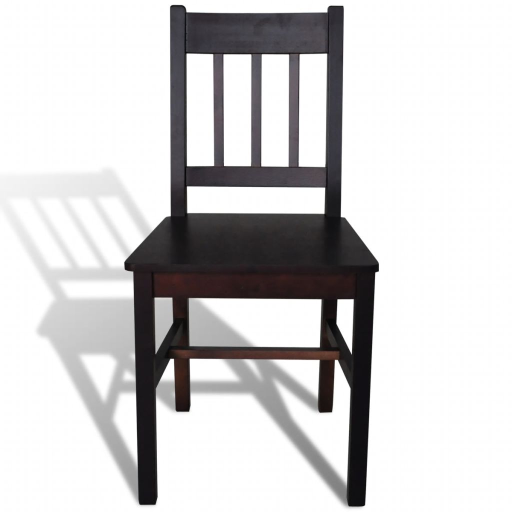 vidaXL Dining Chairs 2 pcs Brown Pinewood - House of Isabella AU