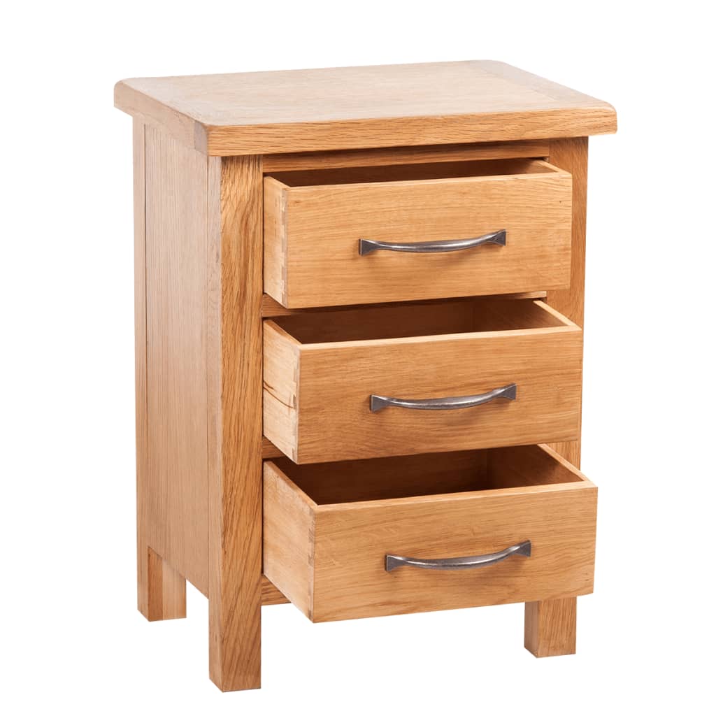 vidaXL Nightstand with 3 Drawers 40x30x54 cm Solid Oak Wood - House of Isabella AU