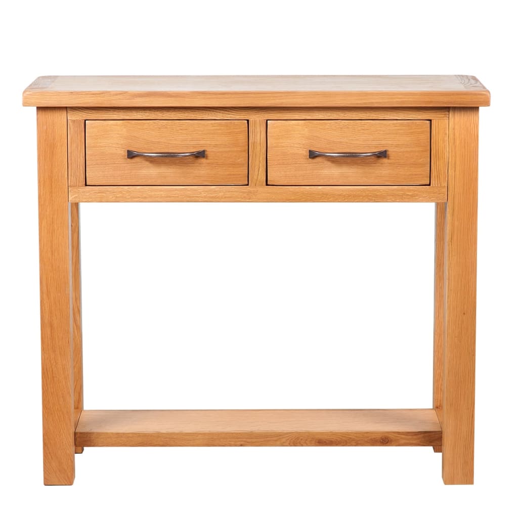 vidaXL Console Table with 2 Drawers 83x30x73 cm Solid Oak Wood - House of Isabella AU