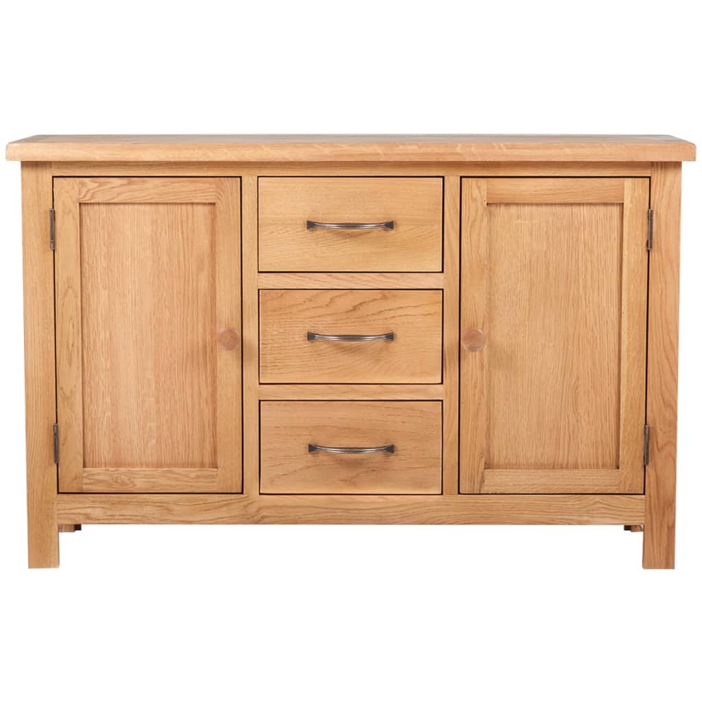 Sideboard with 3 Drawers 110x33.5x70 cm Solid Oak Wood