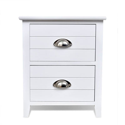 vidaXL Nightstand 2 pcs with 2 Drawers White - House of Isabella AU