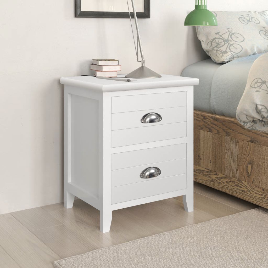 vidaXL Nightstand 2 pcs with 2 Drawers White - House of Isabella AU