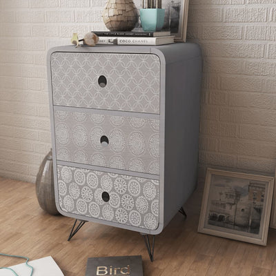 vidaXL Side Cabinet with 3 Drawers Grey - House of Isabella AU