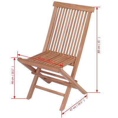 vidaXL Folding Garden Chairs 2 pcs Solid Teak Wood - House of Isabella AU