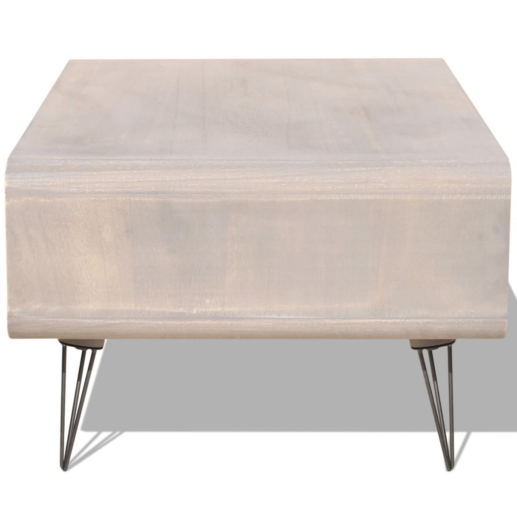 vidaXL Coffee Table 90x55.5x38.5 cm Solid Paulownia Wood Grey - House of Isabella AU