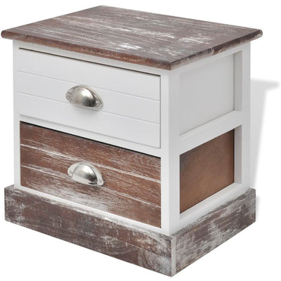 vidaXL Bedside Cabinet Brown and White - House of Isabella AU