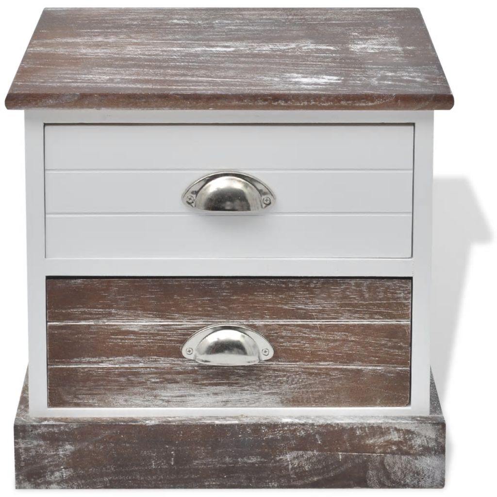 vidaXL Bedside Cabinet Brown and White - House of Isabella AU