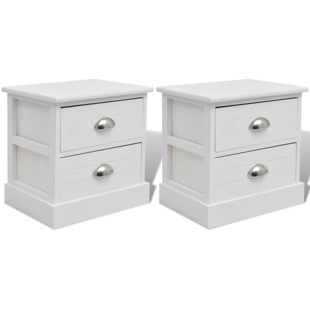 vidaXL French Bedside Cabinets 2 pcs White - House of Isabella AU