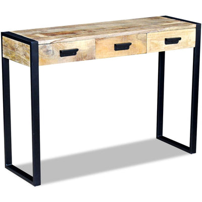 vidaXL Console Table with 3 Drawers Solid Mango Wood 110x35x78 cm - House of Isabella AU