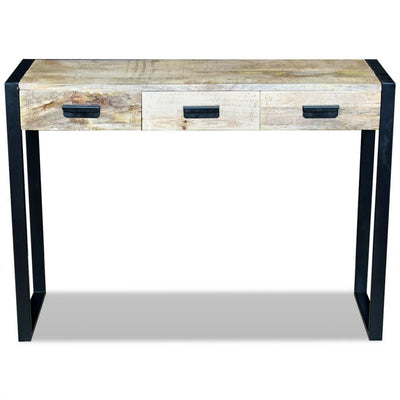 vidaXL Console Table with 3 Drawers Solid Mango Wood 110x35x78 cm - House of Isabella AU