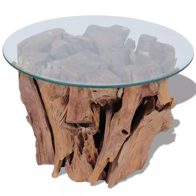 vidaXL Coffee Table Solid Teak Driftwood 60 cm - House of Isabella AU