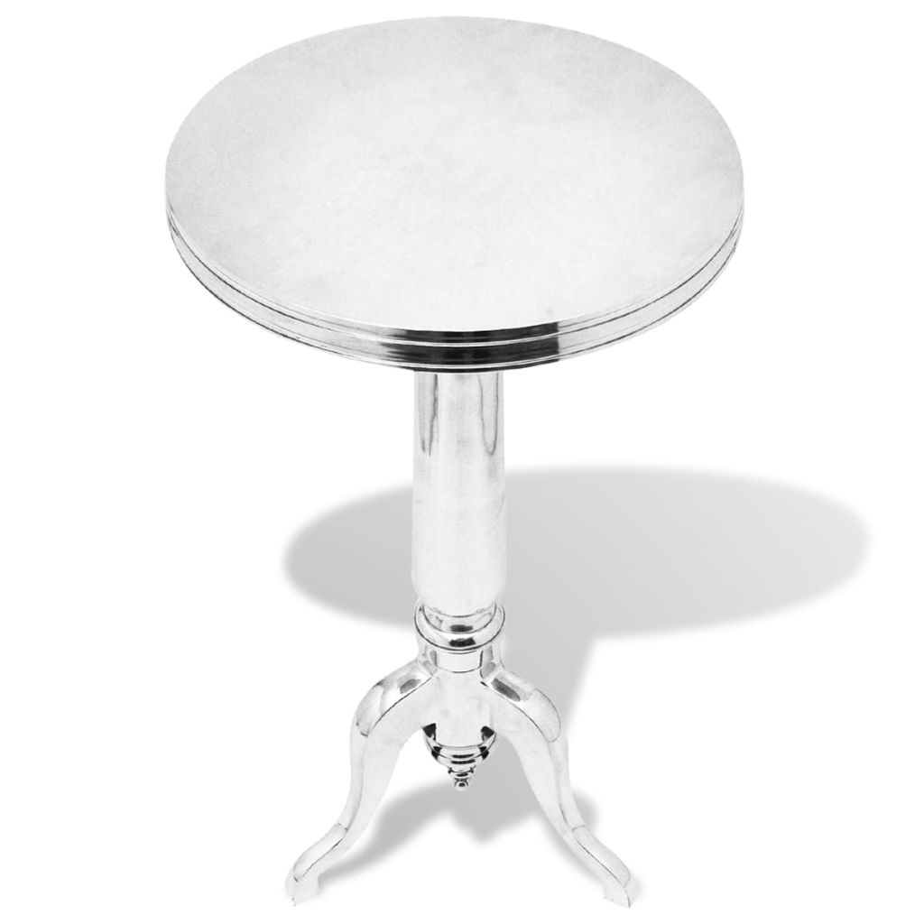 vidaXL Side Table Round Aluminium Silver - House of Isabella AU