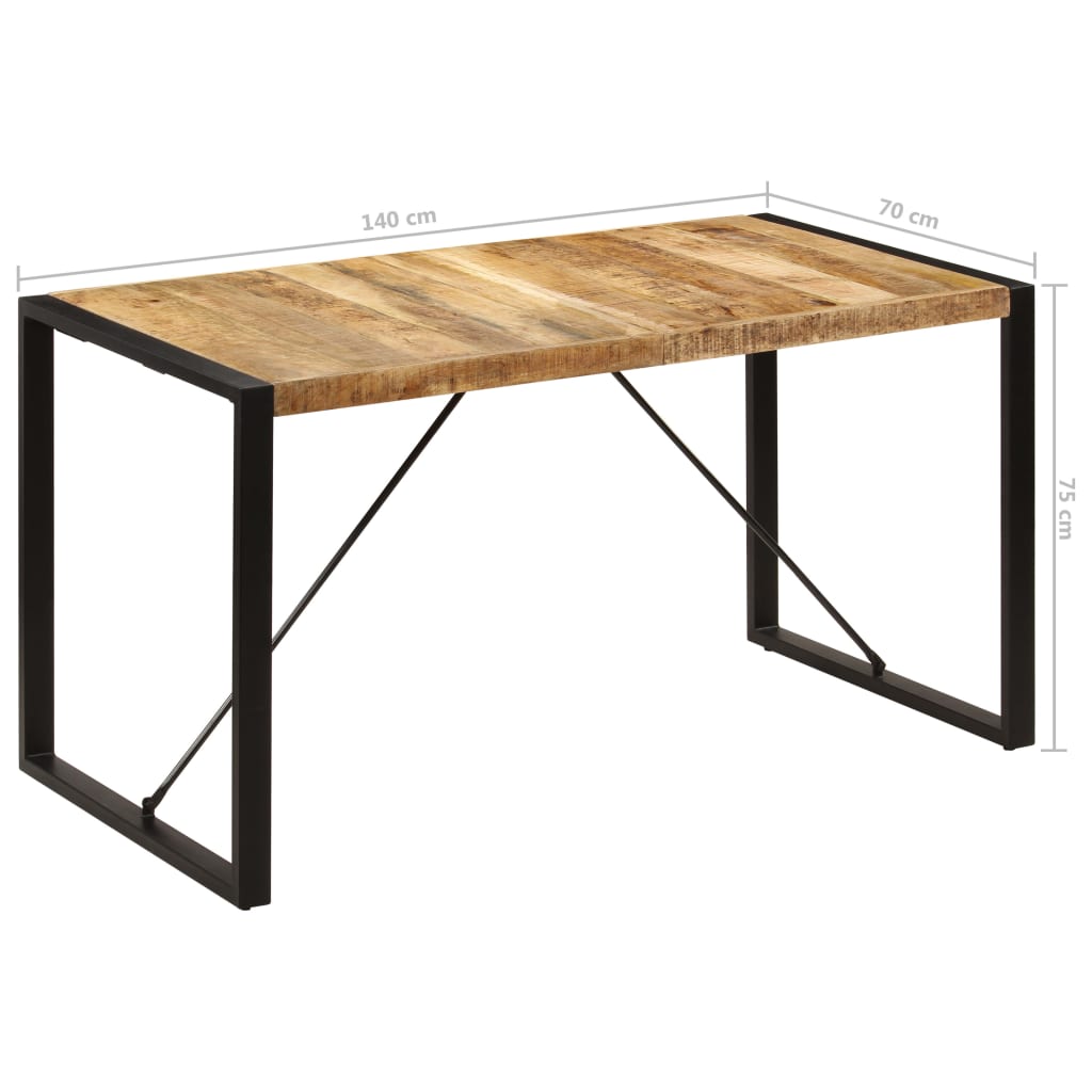 vidaXL Dining Table 140x70x75 cm Solid Mango Wood - House of Isabella AU