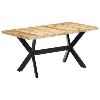 vidaXL Dining Table 160x80x75 cm Solid Rough Mango Wood - House of Isabella AU