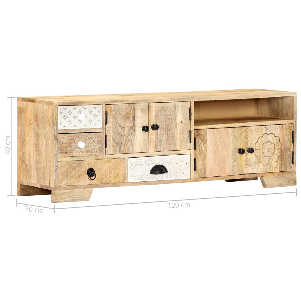 vidaXL TV Cabinet 120x30x40 cm Solid Mango Wood - House of Isabella AU