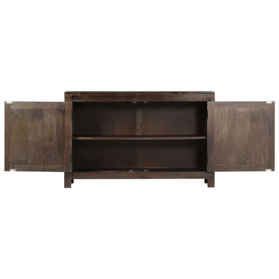 Sideboard with Carved Design 110x35x70 cm Solid Mango Wood