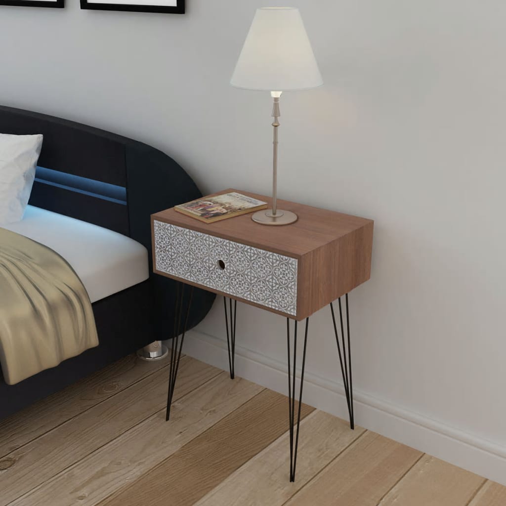 Nightstands with Drawer 2 pcs Brown
