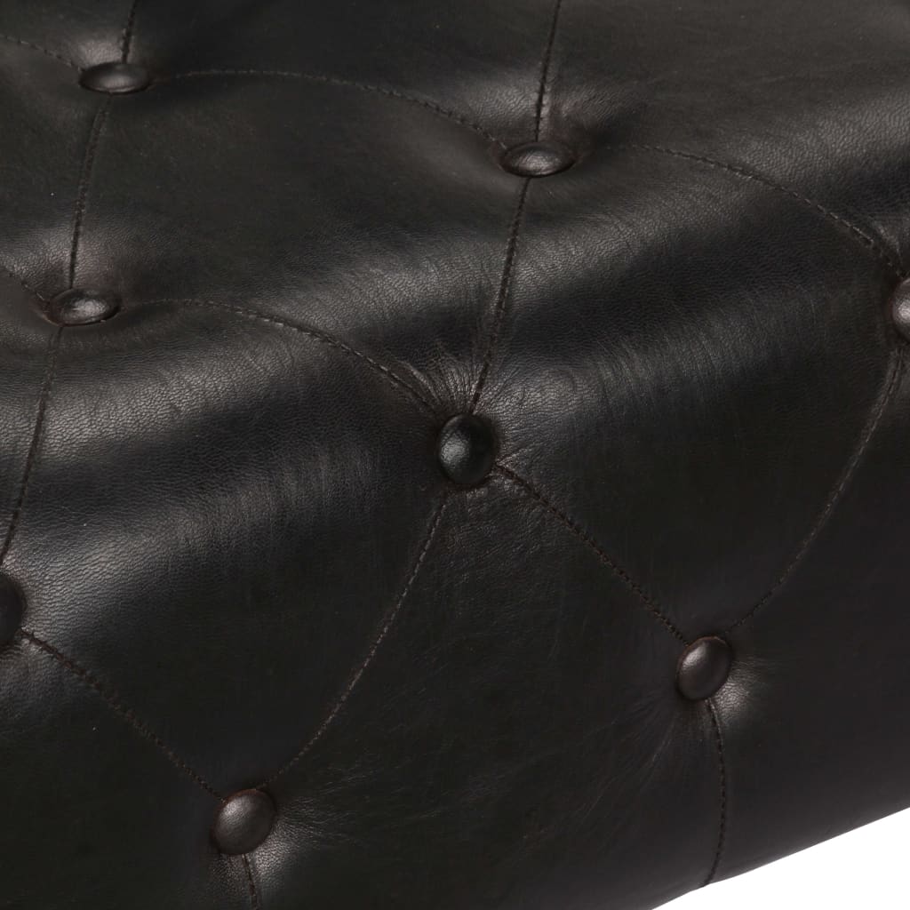 vidaXL Aviator Armchair Black Real Leather - House of Isabella AU