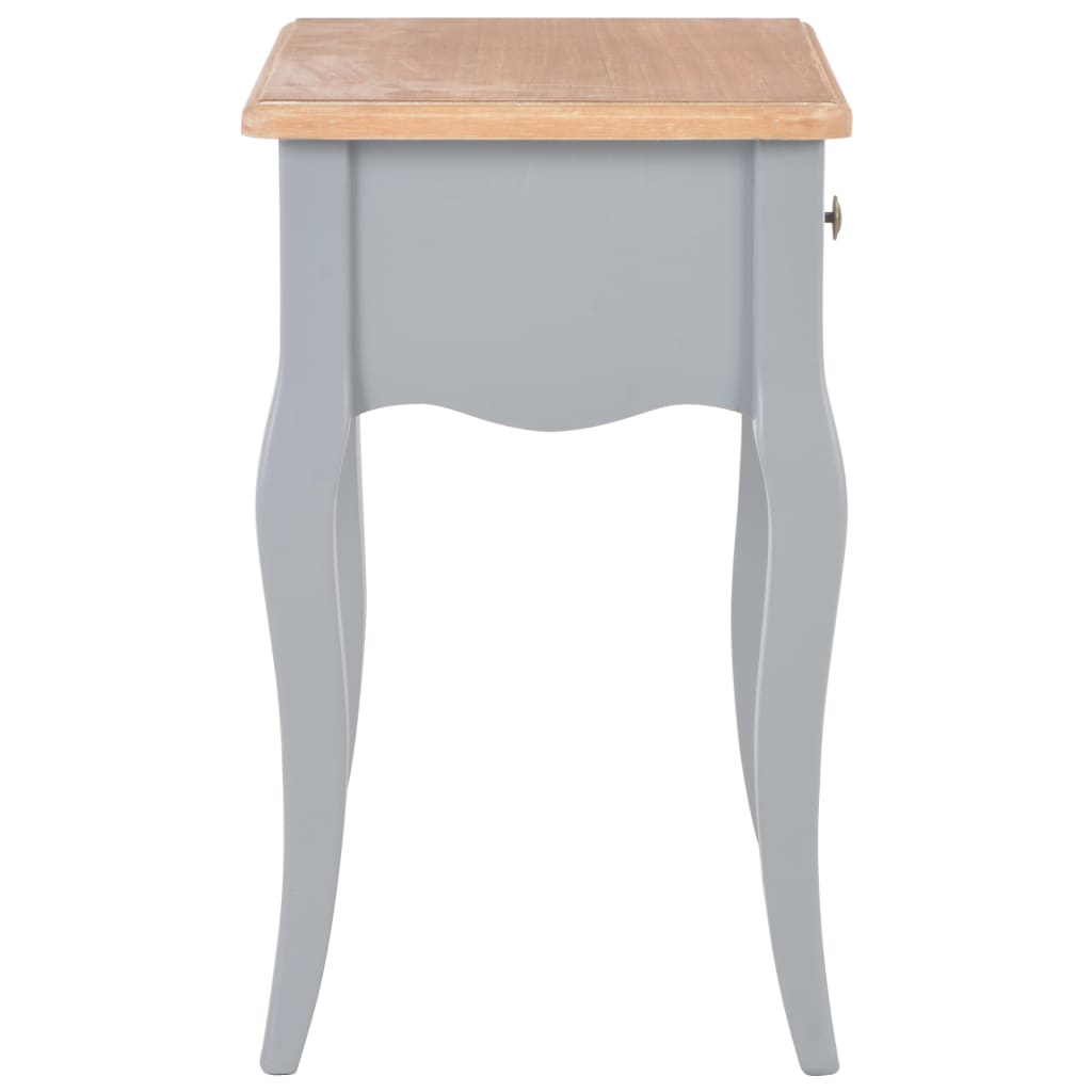 vidaXL Nightstand Grey and Brown 40x30x50 cm Solid Pine Wood - House of Isabella AU