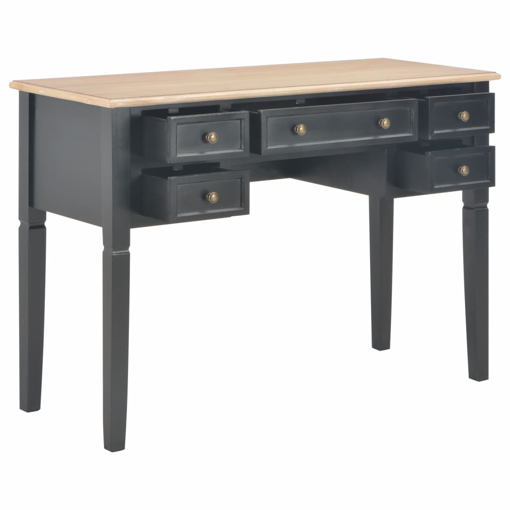 vidaXL Writing Desk Black 109.5x45x77.5 cm Wood - House of Isabella AU