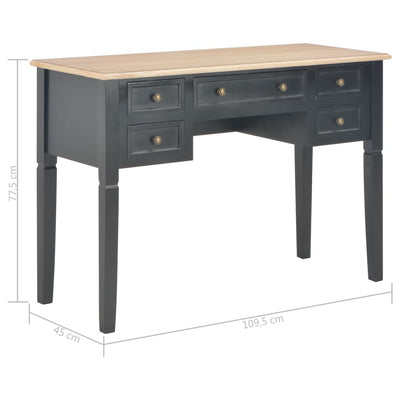 vidaXL Writing Desk Black 109.5x45x77.5 cm Wood - House of Isabella AU