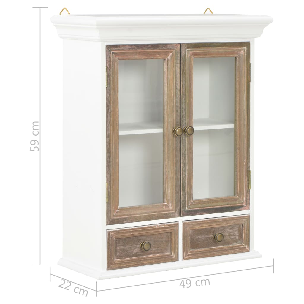 vidaXL Wall Cabinet White 49x22x59 cm Solid Wood - House of Isabella AU