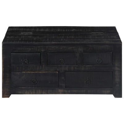 vidaXL Coffee Table Black 65x65x30 cm Solid Mango Wood - House of Isabella AU