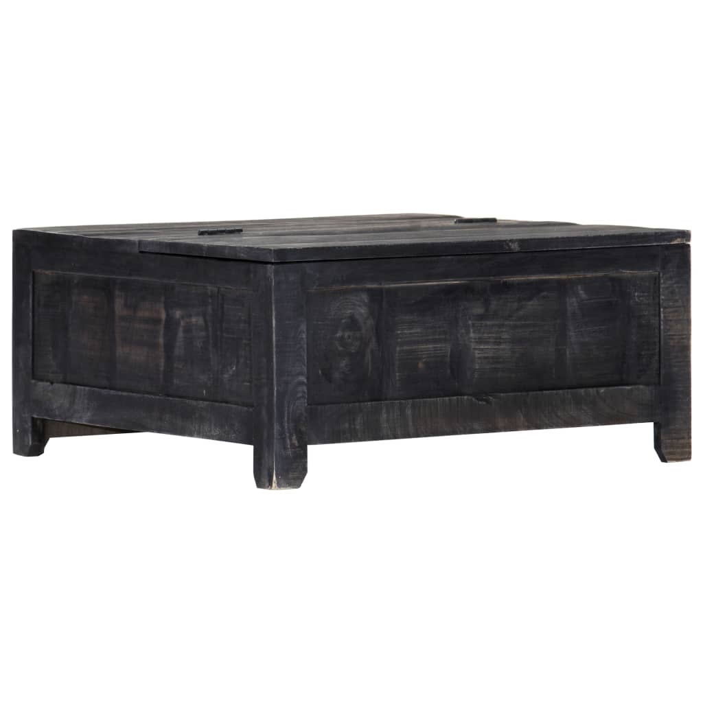 vidaXL Coffee Table Black 65x65x30 cm Solid Mango Wood - House of Isabella AU