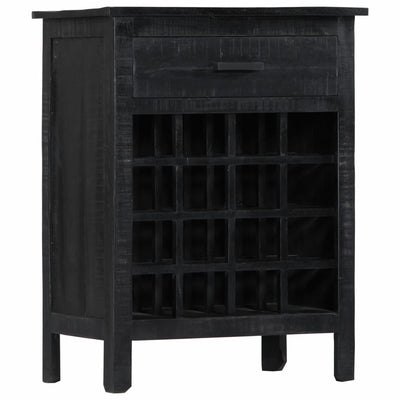 vidaXL Wine Rack Black 56x35x75 cm Solid Mango Wood - House of Isabella AU