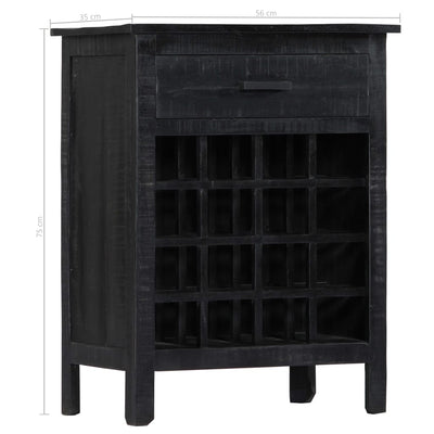 vidaXL Wine Rack Black 56x35x75 cm Solid Mango Wood - House of Isabella AU