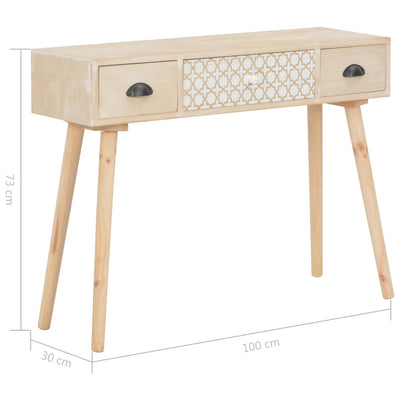 vidaXL Console Table with 3 Drawers 100x30x73 cm Solid Pinewood - House of Isabella AU