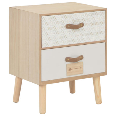 vidaXL Bedside Cabinet with 2 Drawers 40x30x49.5 cm Solid Pinewood - House of Isabella AU
