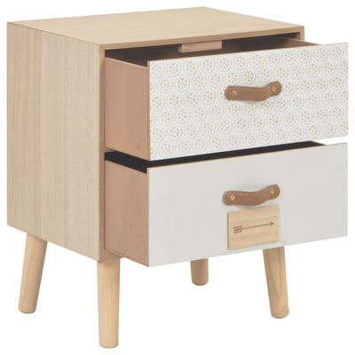 vidaXL Bedside Cabinet with 2 Drawers 40x30x49.5 cm Solid Pinewood - House of Isabella AU