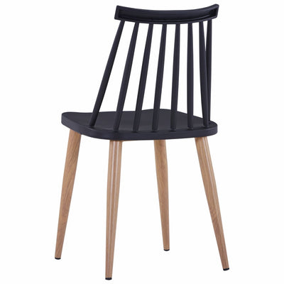 vidaXL Dining Chairs 2 pcs Black Plastic - House of Isabella AU