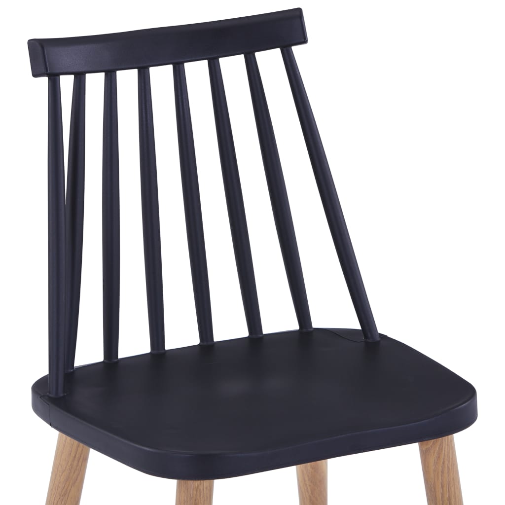 vidaXL Dining Chairs 2 pcs Black Plastic - House of Isabella AU