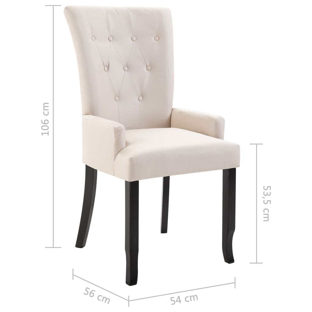 vidaXL Dining Chair with Armrests Beige Fabric - House of Isabella AU