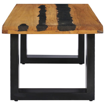 vidaXL Coffee Table 100x50x40 cm Solid Teak Wood and Lava Stone - House of Isabella AU