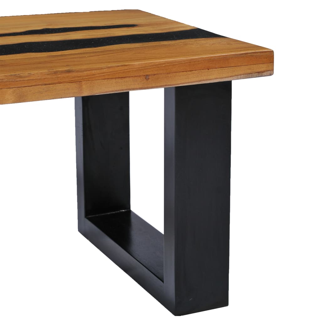 vidaXL Coffee Table 100x50x40 cm Solid Teak Wood and Lava Stone - House of Isabella AU