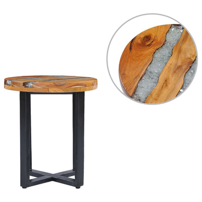 vidaXL Coffee Table 40x45 cm Solid Teak Wood and Polyresin - House of Isabella AU