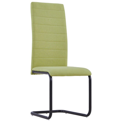 Cantilever Dining Chairs 2 pcs Green Fabric