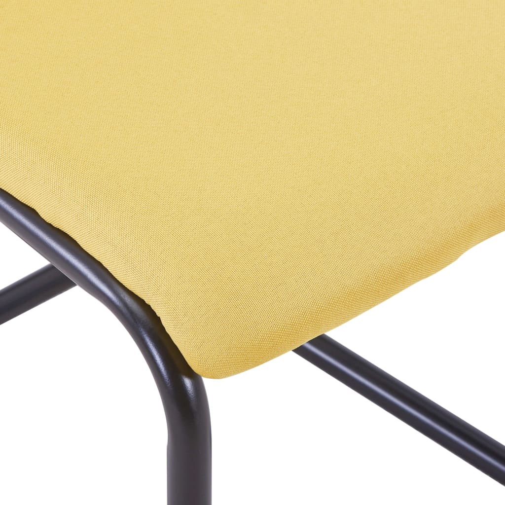 vidaXL Cantilever Dining Chairs 2 pcs Yellow Fabric - House of Isabella AU