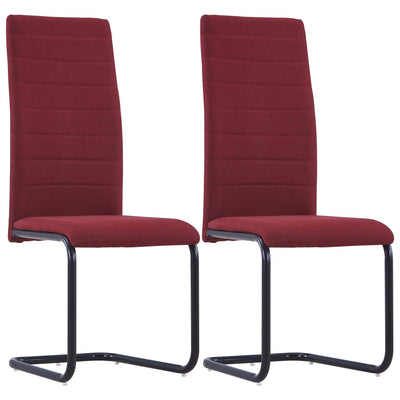 vidaXL Cantilever Dining Chairs 2 pcs Wine Fabric - House of Isabella AU
