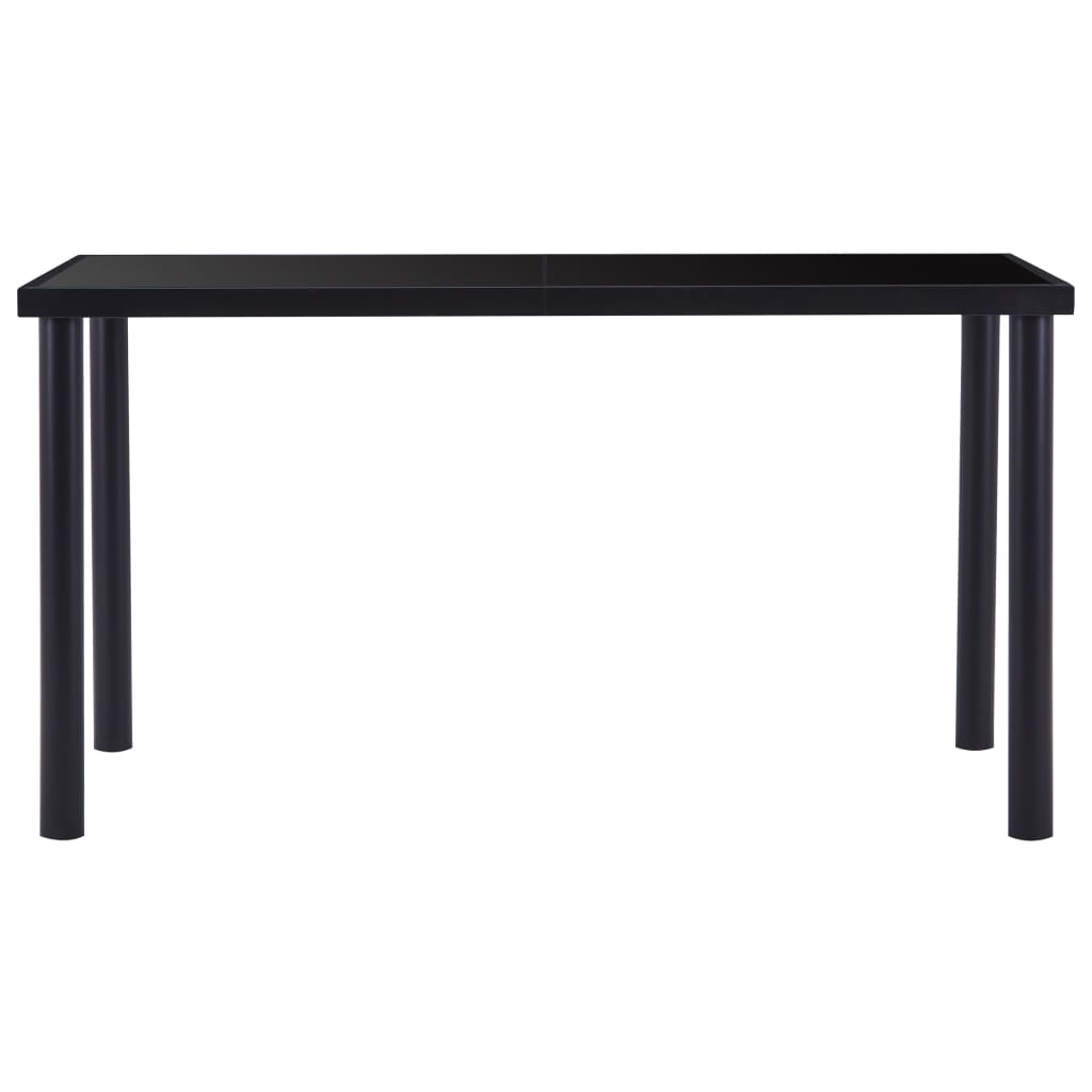 vidaXL Dining Table Black 140x70x75 cm Tempered Glass - House of Isabella AU