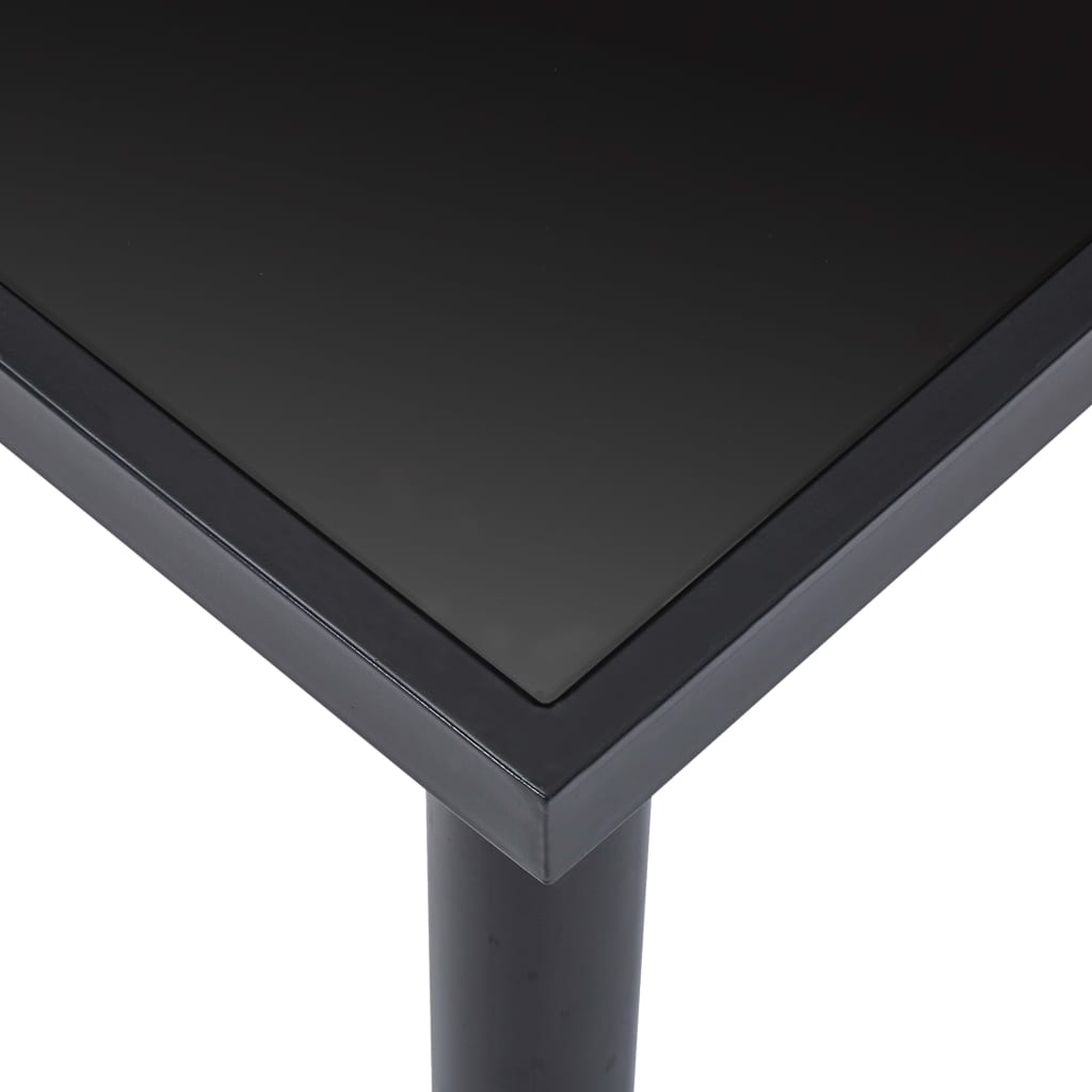 vidaXL Dining Table Black 140x70x75 cm Tempered Glass - House of Isabella AU