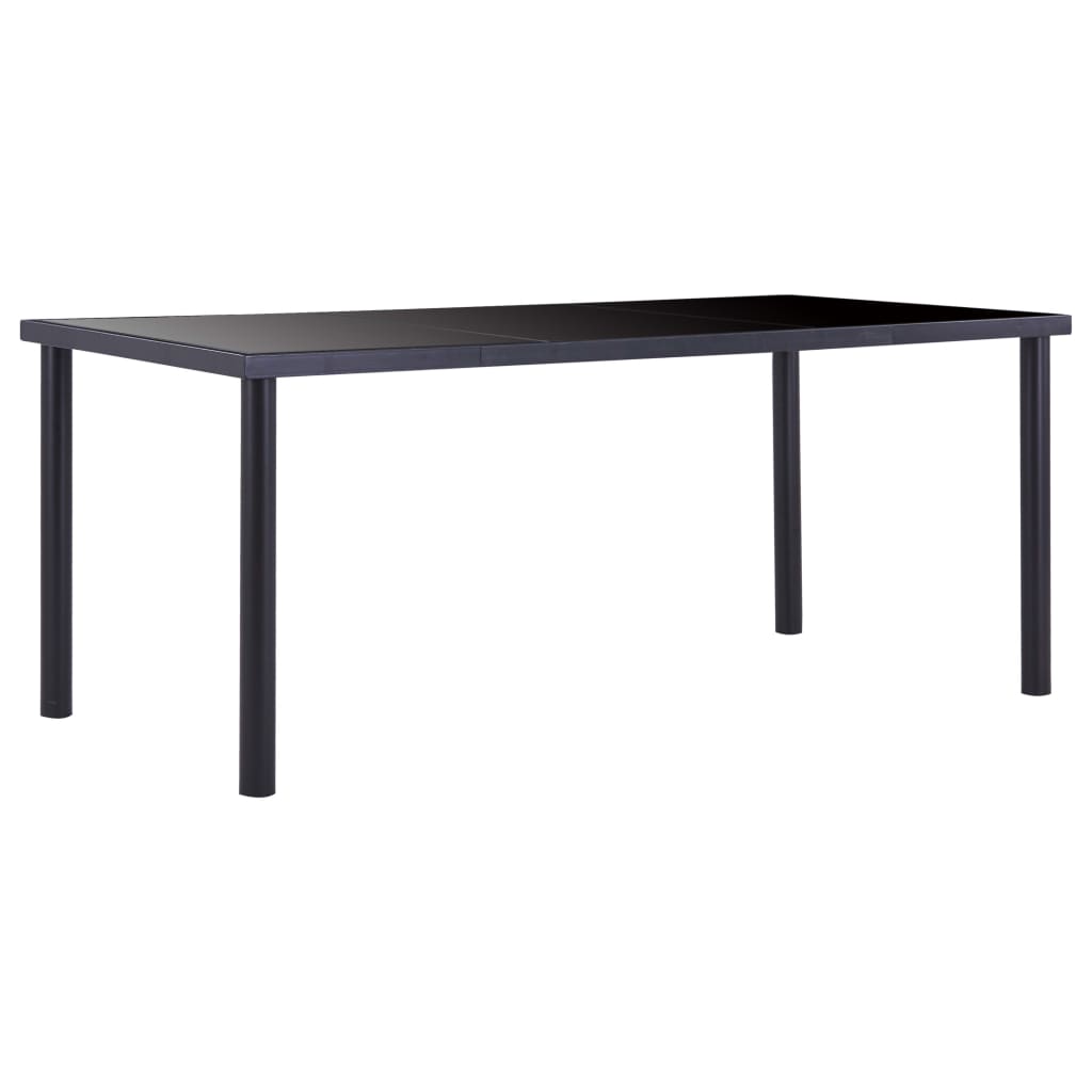 vidaXL Dining Table Black 180x90x75 cm Tempered Glass - House of Isabella AU