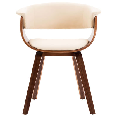 vidaXL Dining Chair Cream Bent Wood and Faux Leather - House of Isabella AU