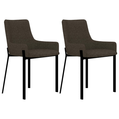 vidaXL Dining Chairs 2 pcs Brown Fabric - House of Isabella AU